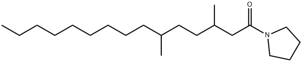 1-(3,6-ジメチルペンタデカノイル)ピロリジン 化学構造式