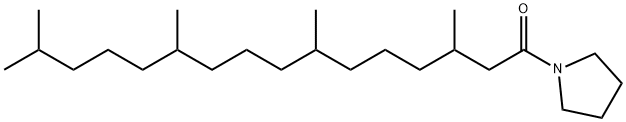 1-(3,7,11,15-テトラメチルパルミトイル)ピロリジン 化学構造式