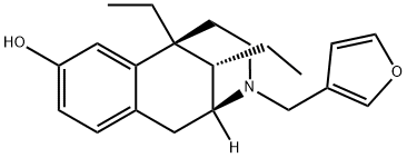 (2S,6S,11R)-6,11-ジエチル-3-(3-フラニルメチル)-1,2,3,4,5,6-ヘキサヒドロ-2,6-メタノ-3-ベンゾアゾシン-8-オール 化学構造式