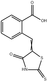 2-[(E)-(2-メルカプト-4-オキソ-1,3-チアゾール-5(4H)-イリデン)メチル]安息香酸 化学構造式