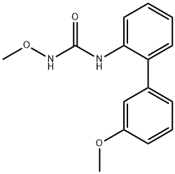 N-メトキシ-N'-[3'-メトキシ(1,1'-ビフェニル)-2-イル]尿素 化学構造式
