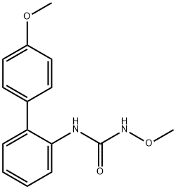 N-メトキシ-N'-[4'-メトキシ(1,1'-ビフェニル)-2-イル]尿素 化学構造式