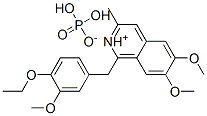 1-[(4-ethoxy-3-methoxyphenyl)methyl]-6,7-dimethoxy-3-methylisoquinolinium dihydrogen phosphate Struktur