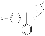 2-[1-(4-クロロフェニル)-1-フェニルエトキシ]-N,N-ジメチル-1-プロパンアミン 化学構造式