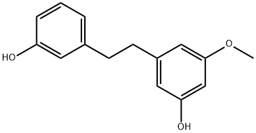 1-(3-ヒドロキシ-5-メトキシフェニル)-2-(3-ヒドロキシフェニル)エタン 化学構造式