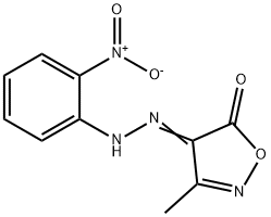 3-メチル-4-[2-(2-ニトロフェニル)ヒドラゾノ]イソオキサゾール-5(4H)-オン 化学構造式