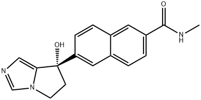 6-[(7S)-7-羟基-6,7-二氢-5H-吡咯并[1,2-C]咪唑-7-基]-N-甲基-2-萘甲酰胺, 566939-85-3, 结构式