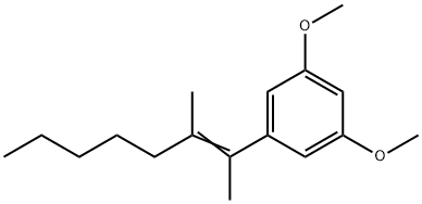 2-(3,5-ジメトキシフェニル)-3-メチル-2-オクテン 化学構造式