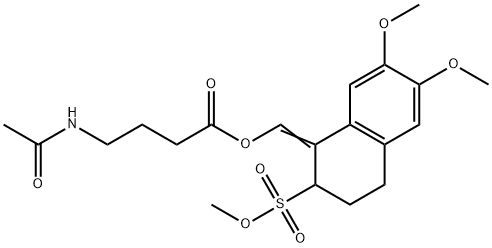 4-(アセチルアミノ)酪酸[3,4-ジヒドロ-6,7-ジメトキシ-2-(メトキシスルホニル)ナフタレン-1(2H)-イリデン]メチル 化学構造式