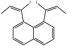 1,8-ビス[(E)-1-ヨード-1-プロペニル]ナフタレン 化学構造式