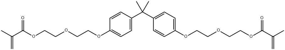 ビスメタクリル酸イソプロピリデンビス[p-フェニレン(3,6-ジオキサヘキサン-6,1-ジイル)] 化学構造式