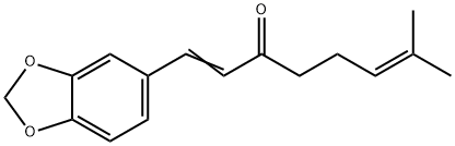 7-メチル-1-(3,4-メチレンジオキシフェニル)オクタ-1,6-ジエン-3-オン 化学構造式
