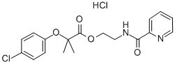 2-(4-クロロフェノキシ)-2-メチルプロパン酸2-[(3-ピリジニルカルボニル)アミノ]エチル・塩酸塩 化学構造式