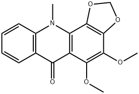 4,5-dimethoxy-11-methyl-1,3-dioxolo[4,5-c]acridin-6(11H)-one  Struktur