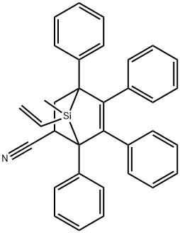 7-Vinyl-7-methyl-1,4,5,6-tetraphenyl-7-silabicyclo[2.2.1]hept-5-ene-2-carbonitrile Struktur