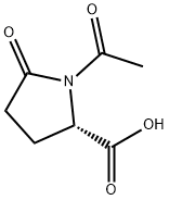 (2S)-1-アセチル-5-オキソ-2-ピロリジンカルボン酸 化学構造式