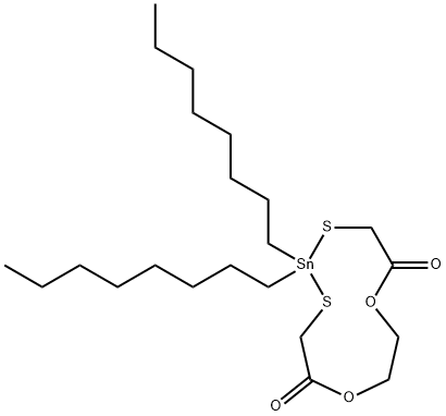 2,2-dioctyl-1,3-dioxa-6,9-dithia-2-stannacycloundecane-4,11-dione Structure