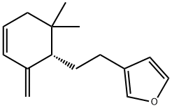 3-[2-[(S)-6,6-Dimethyl-2-methylene-3-cyclohexen-1-yl]ethyl]furan Structure