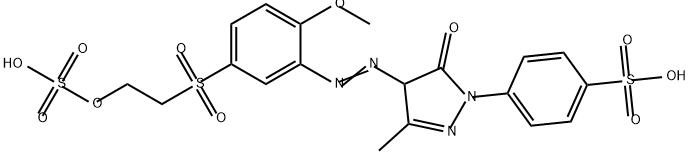 4-[4-[2-Methoxy-5-(2-sulfooxyethylsulfonyl)phenylazo]-3-methyl-5-oxo-2-pyrazolin-1-yl]benzenesulfonic acid 结构式