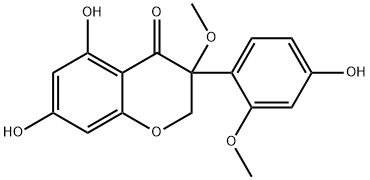 2,3-Dihydro-5,7-dihydroxy-3-(4-hydroxy-2-methoxyphenyl)-3-methoxy-4H-1-benzopyran-4-one Struktur