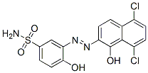 3-[(5,8-ジクロロ-1-ヒドロキシ-2-ナフタレニル)アゾ]-4-ヒドロキシベンゼンスルホンアミド 化学構造式