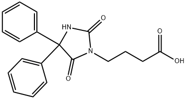 5,5-ジフェニルヒダントイン-3-酪酸 化学構造式