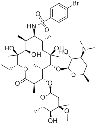(9S)-9-[[(4-Bromophenyl)sulfonyl]amino]-9-deoxoerythromycin Struktur