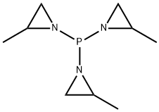 トリス(2-メチル-1-アジリジニル)ホスフィンオキシド 化学構造式