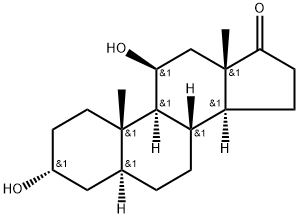 3α,11β-ジヒドロキシ-5α-アンドロスタン-17-オン 化学構造式