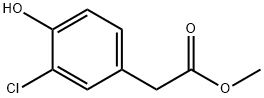 3-クロロ-4-ヒドロキシベンゼン酢酸メチル 化学構造式