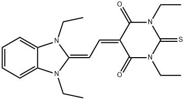 5-[(1,3-diethyl-1,3-dihydro-2H-benzimidazol-2-ylidene)ethylidene]-1,3-diethyldihydro-2-thioxo-1H,5H-pyrimidine-4,6-dione Structure