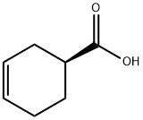 (S)-(-)-3-シクロヘキセン-1-カルボン酸 化学構造式