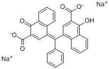 4-[[4-ヒドロキシ-3-(ソジオオキシカルボニル)-1-ナフタレニル]フェニルメチレン]-1-オキソ-1,4-ジヒドロナフタレン-2-カルボン酸ナトリウム 化学構造式