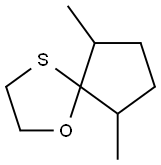 6,9-ジメチル-1-オキサ-4-チアスピロ[4.4]ノナン 化学構造式