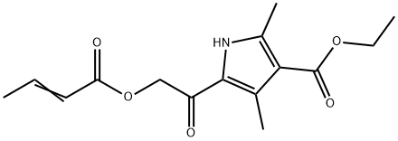 1H-Pyrrole-3-carboxylicacid,2,4-dimethyl-5-[[(1-oxo-2-butenyl)oxy]acetyl]-,ethylester(9CI) Structure