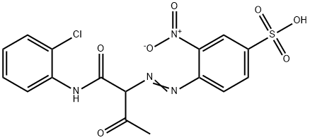 4-[[1-[[(2-chlorophenyl)amino]carbonyl]-2-oxopropyl]azo]-3-nitrobenzenesulphonic acid Struktur