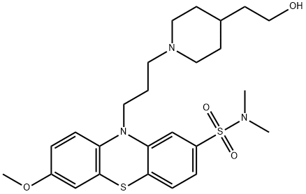 10-[3-[4-(2-hydroxyethyl)piperidino]propyl]-7-methoxy-N,N-dimethyl-10H-phenothiazine-2-sulphonamide Structure
