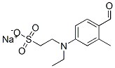 2-[N-エチル-N-(4-ホルミル-3-メチルフェニル)アミノ]-1-エタンスルホン酸ナトリウム 化学構造式