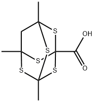 3,5,7-トリメチル-2,4,6,8,9-ペンタチアアダマンタン-1-カルボン酸 化学構造式