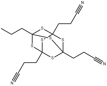 7-プロピル-2,4,6,8,9,10-ヘキサチアアダマンタン-1,3,5-トリプロピオノニトリル 化学構造式