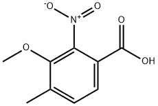 3-メトキシ-4-メチル-2-ニトロ安息香酸 化学構造式