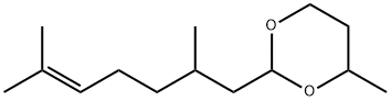 2-(2,6-ジメチル-5-ヘプテニル)-4-メチル-1,3-ジオキサン 化学構造式
