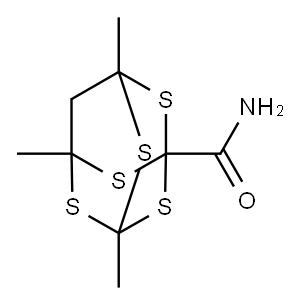3,5,7-Trimethyl-2,4,6,8,9-pentathiaadamantane-1-carboxamide Structure