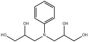 3,3'-(フェニルイミノ)ビス(1,2-プロパンジオール) 化学構造式
