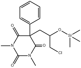 5-[3-Chloro-2-(trimethylsiloxy)propyl]-1,3-dimethyl-5-phenyl-2,4,6(1H,3H,5H)-pyrimidinetrione 结构式