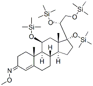 Pregn-4-en-3-one, 11,17,20,21-tetrakis[(trimethylsilyl)oxy]-, O-methyl oxime, (11beta,20R)- Structure