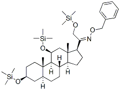 Pregnan-20-one, 3,11,21-tris[(trimethylsilyl)oxy]-, O-(phenylmethyl)ox ime, (3beta,5alpha,11beta)- 结构式
