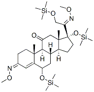 6β,17,21-トリス(トリメチルシロキシ)-3,20-ビス(メトキシイミノ)-プレグナ-4-エン-11-オン 化学構造式