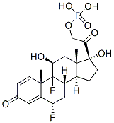 6alpha,9-difluoro-11beta,17,21-trihydroxypregna-1,4-diene-3,20-dione 21-(dihydrogen phosphate) 结构式