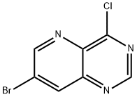 7-ブロモ-4-クロロピリド[3,2-D]ピリミジン 化学構造式